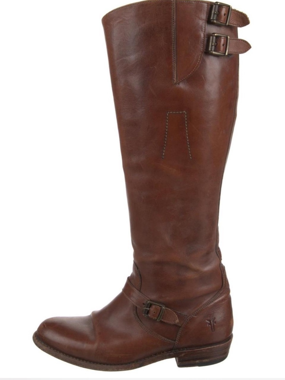 Frye Women's Over-the-Knee Brown Leather Buckle Boots
